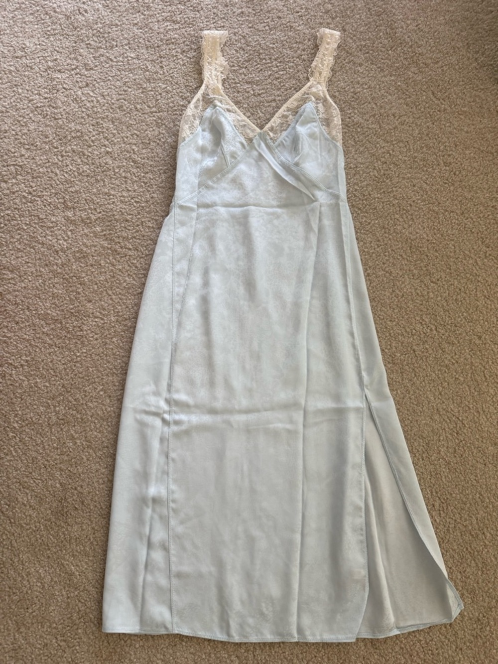 Intimately free people blue lace long sleep dress